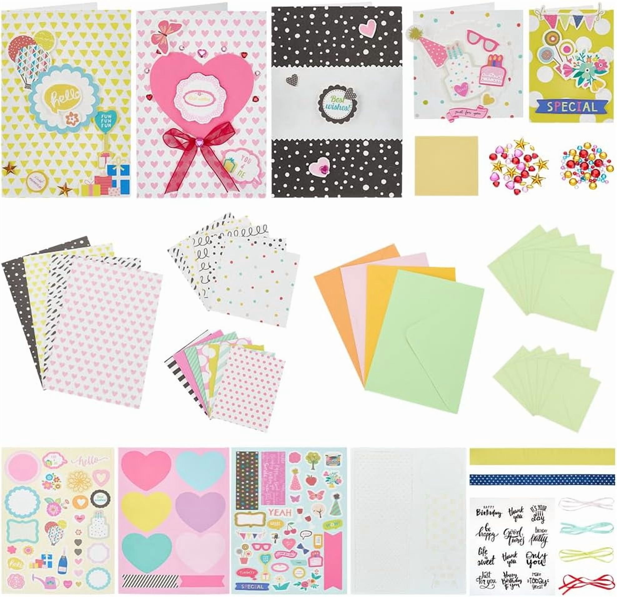 Paper Card Making Kits 16 Blank Greeting Cards Envelopes and Thank You ...