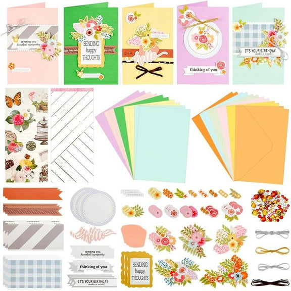 Paper Card Making Kits Colorful Handmade Greeting Card Kits for Valentine's Day Cards Easter Cards Birthday Invitation DIY Envelope & Card Making Slightly Lighter Color