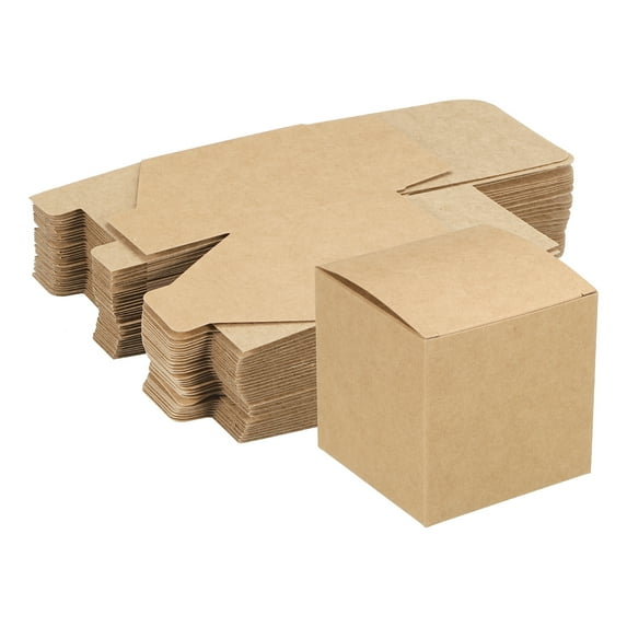 Paper Cardboard Boxes Gift Paper Box Brown 3.1x3.1x3.1 Inch for Gift Wrap 30Pcs