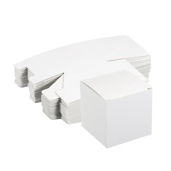Paper Cardboard Boxes Gift Paper Box White 3.1x3.1x3.1 Inch for Gift Wrap 30Pcs