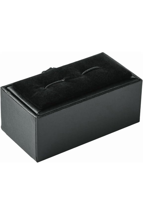Paper Cardboard Jewelry Cufflink Boxes with Sponge Rectangle Black 4.5x8.5x3.5cm DIY