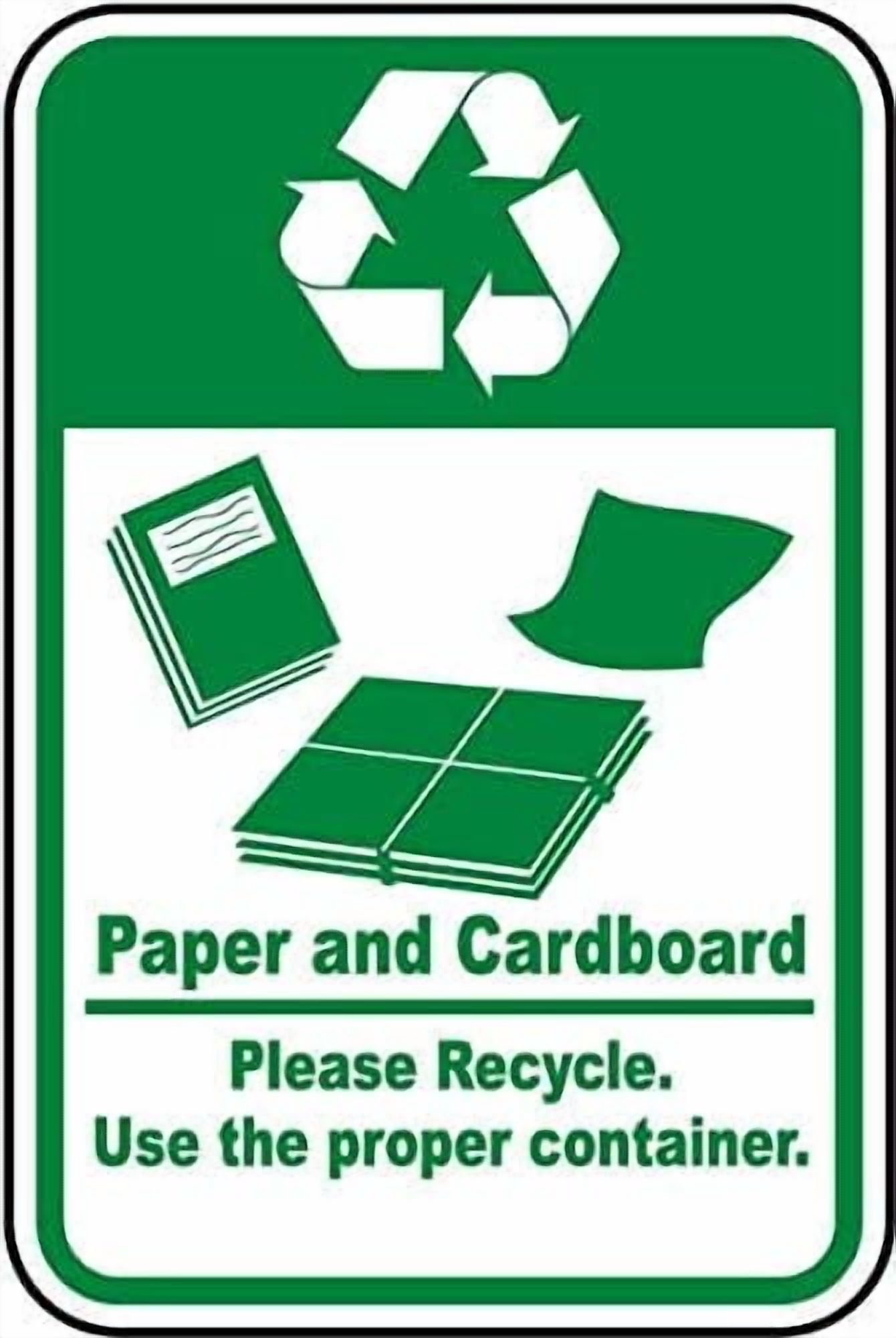Paper & Cardboard Recycle Sign Facility Signs Conservation Metal Tin \8 ...