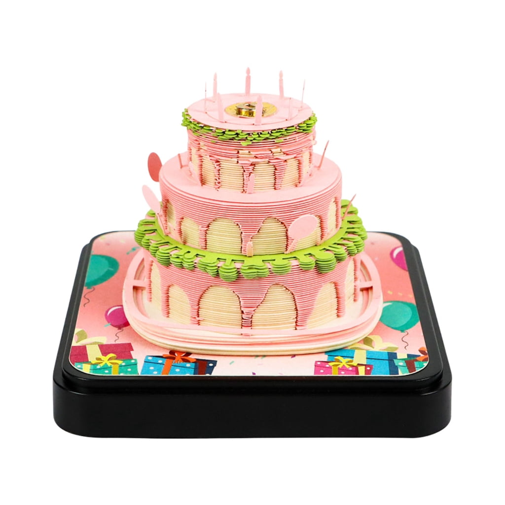 2026 Timepiece Calendar Table Ornament Paper Sculpture Birthday Cake Calendar