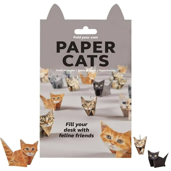 Paper Cat Origami Kit – DIY Paper Cats Kit, Cute 3D Papercraft Cat Model, Fun Animal Sculpture Craft Set, Decorative Paper Art for Adult & Adults, Holiday DIY Kit, Creative Craft Gift (Cat)