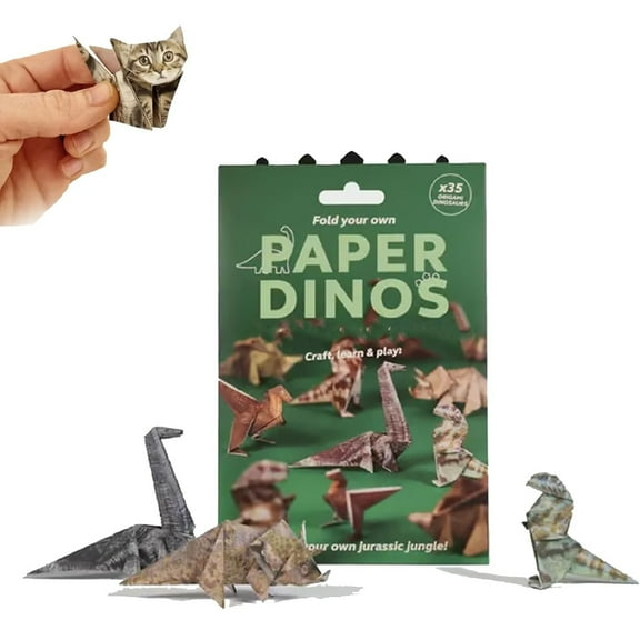 DIY Paper Cats - 50 DIY Origami Cats, Cute Cat Origami Set, Fun Craft Activity for Adults & Kids, Funny Dog Meme Paper Crafts for Desk Decor & Relaxing Hobby (Dinosaur)