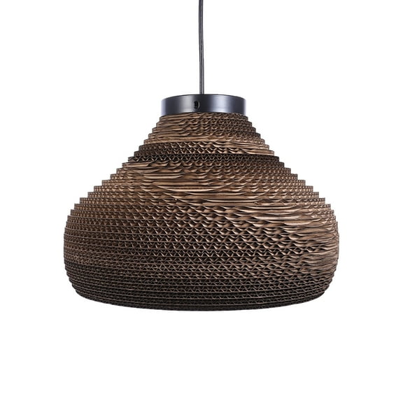 Amosfun 1Pc Brown Indoor Hanging Paper Ceiling Light Simple Durable Decor