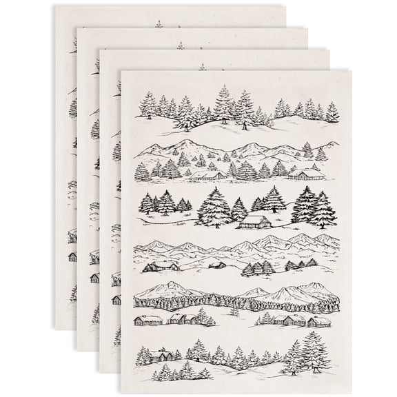 Paper Ceramic Decals Pottery Ceramics Clay Transfer Paper Underglaze Flower Paper Mountain 520x370mm Pattern: 48x33mm
