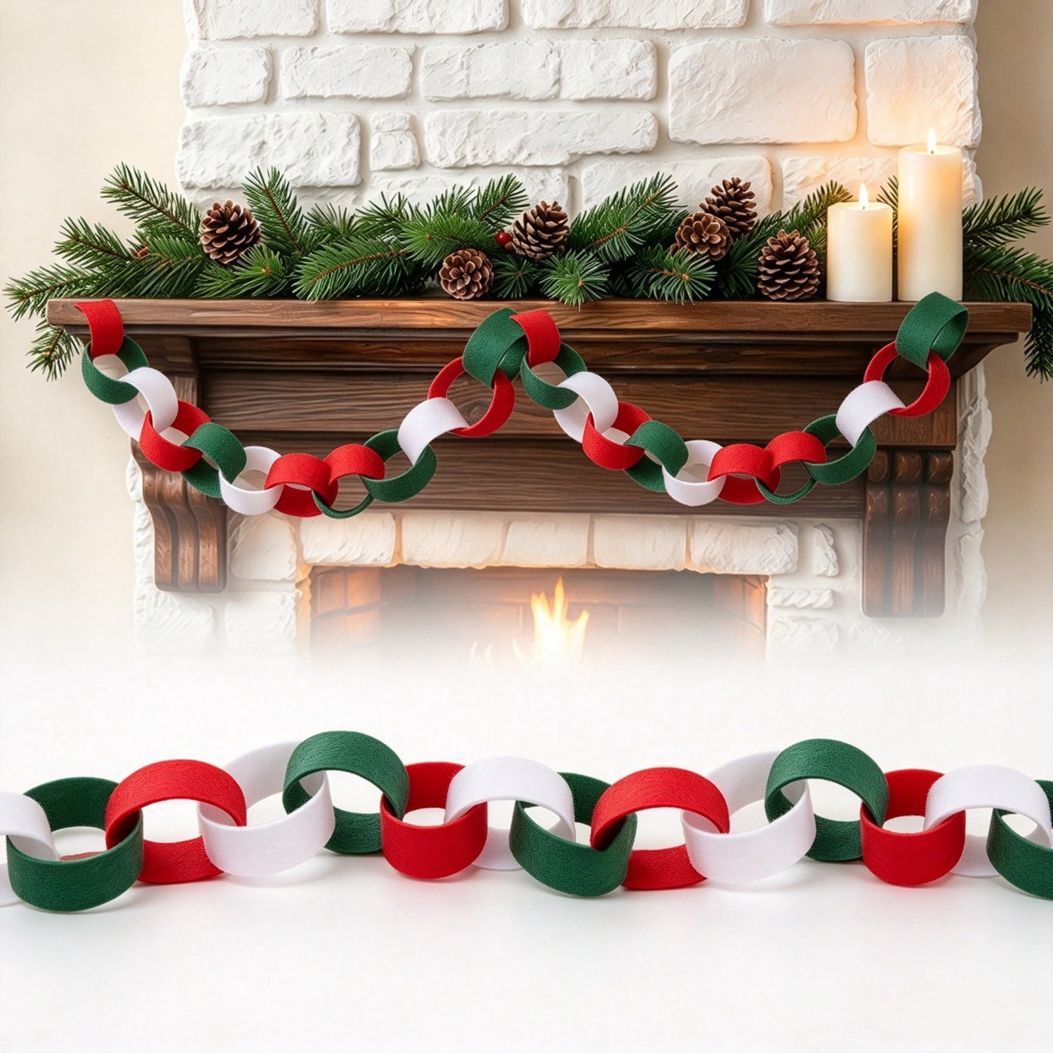 Paper Chain Strips for Christmas 99 Pcs Garland for DIY Crafts ...