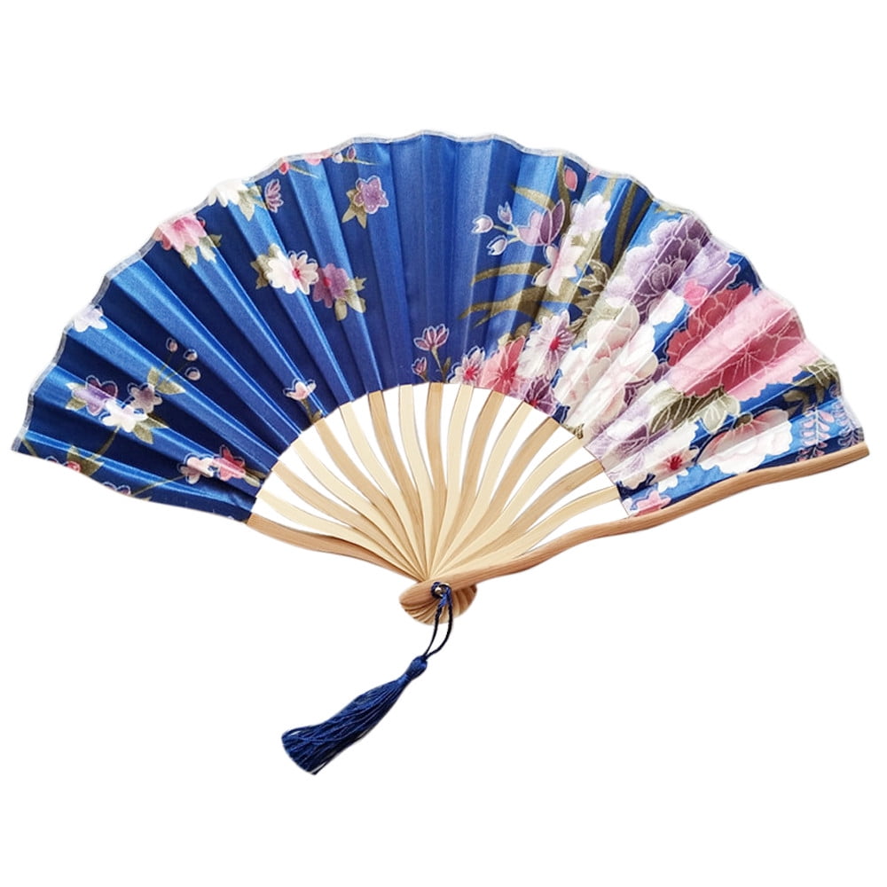 Beppter Home Decor Paper Fans Handheld Pattern Folding Dance Wedding Party  Folding Hand Held Solid Color Fan 