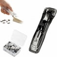 thumbnail image 1 of Paper Clamp Dispenser, Portable Binder Clip Stapler - Includes 100 Reusable Clips, Reusable Metal Paper Clamp, Refillable Clamp Dispenser, Portable Clamp Clips for Paper Sheets,Desktop Document, 1 of 7