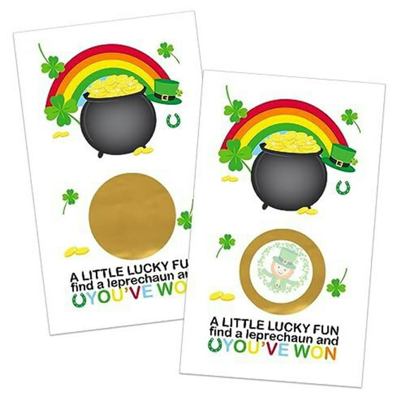 Paper Clever Party Lucky Leprechaun Scratchers - 30 Pack St. Patricks Day Game Cards