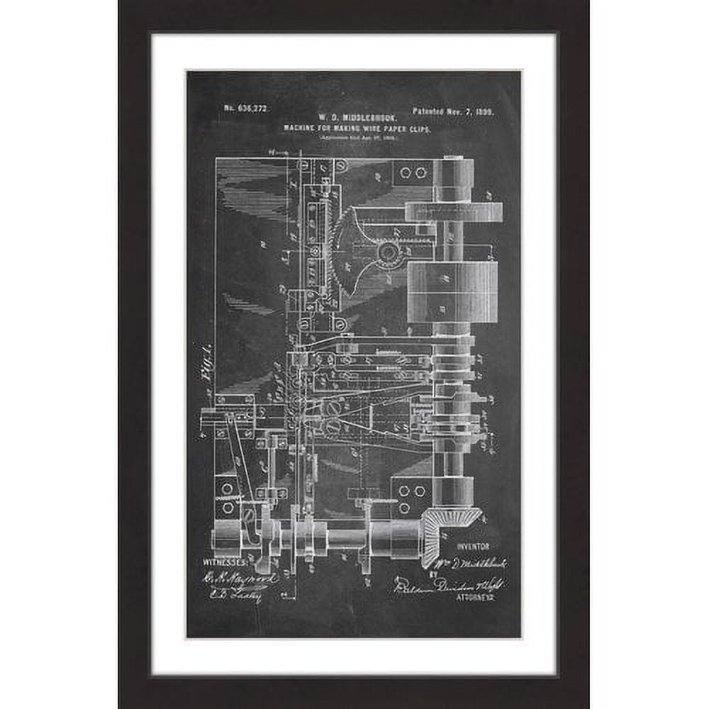 "Paper Clip 1899 Chalk" Framed Painting Print