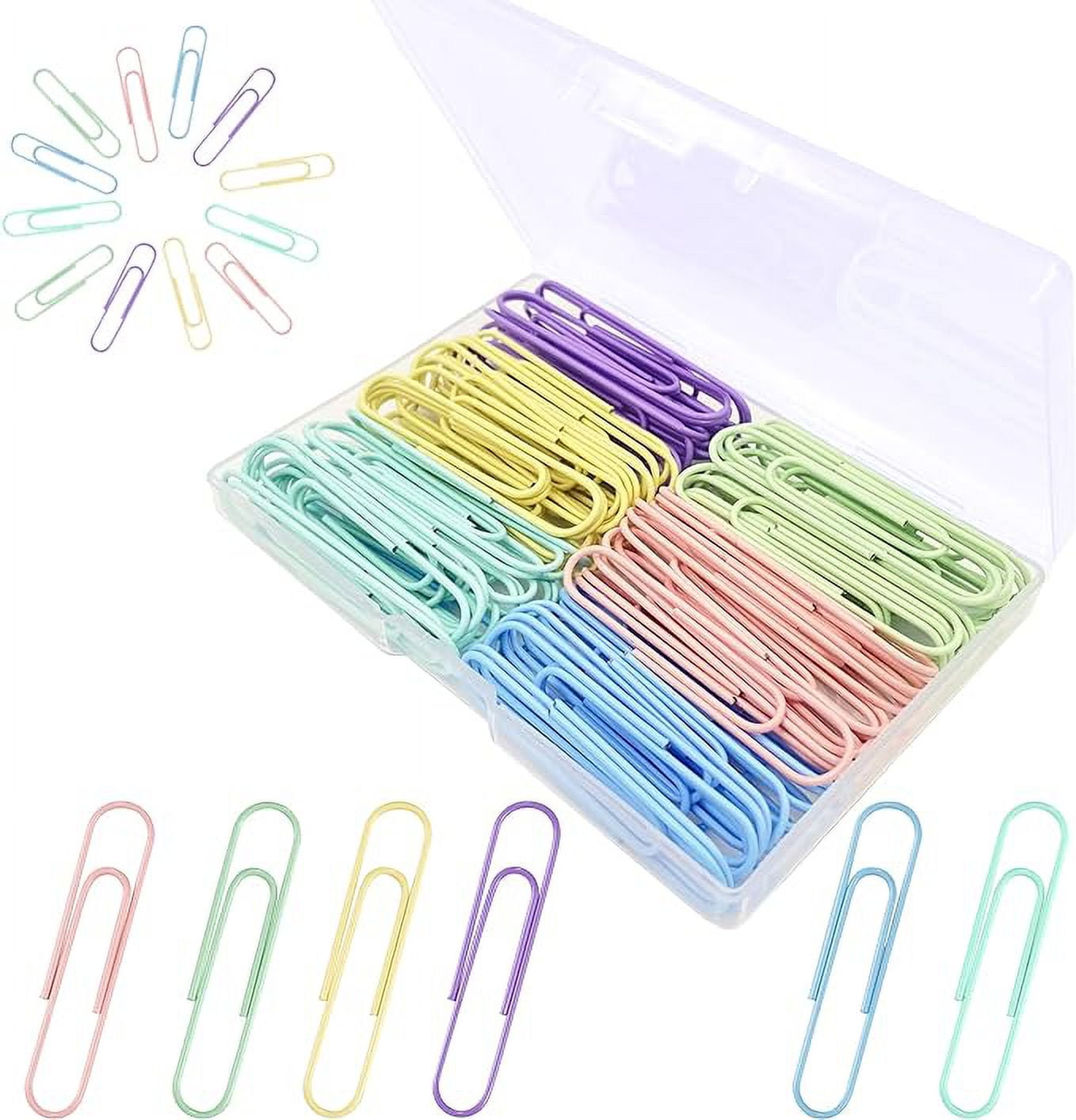 Paper Clips, 100Pcs 2 Inch Large Paper Clips, Assorted Colored Coated