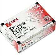Paper Clips, Medium no. 1, Silver, 1,000/pack | Bundle of 5 Packs