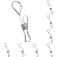 thumbnail image 1 of Paper Clips,Sturdy Metal Wire Hollow Out Clothespins,Multi Purpose Utility Binder Clips,Reusable Metal Paper Clips,Stainless Steel Hanging Pins for Kitchen Outdoor Office Cafe (Silver 10 PCS), 1 of 5