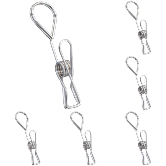 Paper Clips,Sturdy Metal Wire Hollow Out Clothespins,Multi Purpose Utility Binder Clips,Reusable Metal Paper Clips,Stainless Steel Hanging Pins for Kitchen Outdoor Office Cafe (Silver 5 PCS)