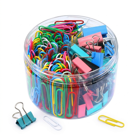 Office Supplies, 350 Pack Office Accessories Set with Assorted Colored Paper Clips and Metal Binder Clips, Stationery Supplies, Planner Accessories for Home and Desk Organization