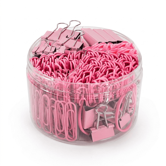 Paper Clips and Binder Clips Assorted Colors and Sizes with Storage Box 380pcs