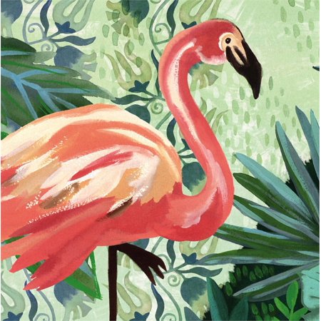 Paper Cocktail Napkin, 20 count, Jungle Flamingo