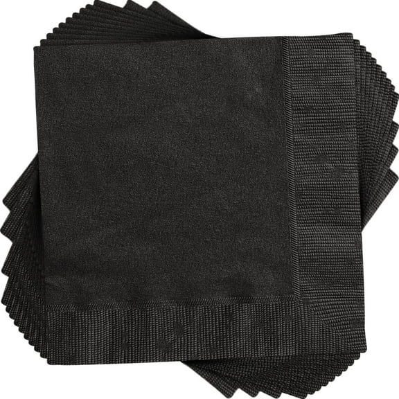 Paper Cocktail Napkins, 5 in, Black, 20ct
