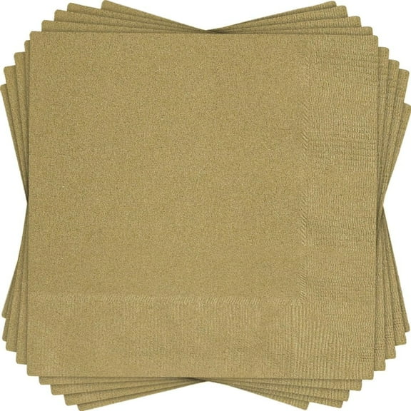 Paper Cocktail Napkins, 5 in, Gold, 20ct