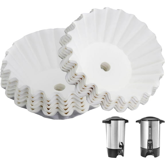 Paper Coffee Filters Compatible with Coffee Maker, 100 Pcs White Perforated Disposable Filters for 45 Cup
