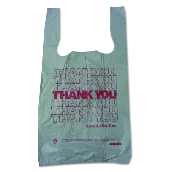 Paper Company 10519THYOU Thank You High-Density Shopping Bags, 10w x 5d x 19h, White (Case of 2000)