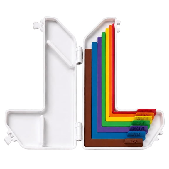 Paper Crafting Alignment Guides with Storage Case, Precision Layering & Matting Spacers, Color-Coded L-Shaped Ruler Tools with Size Tabs, for Card Making and Scrapbooking(White)