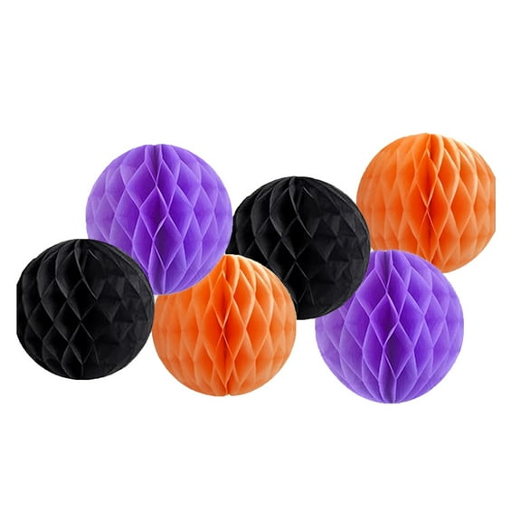 Paper Crafts Honeycomb Ball Hanging Party Decoration Black Orange Purple Honeycomb