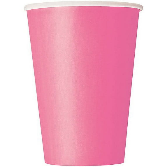 Paper Cups, 12 oz, Hot Pink, 10ct