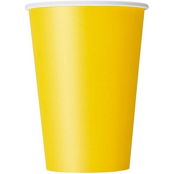 Paper Cups, 12 oz, Yellow, 10ct