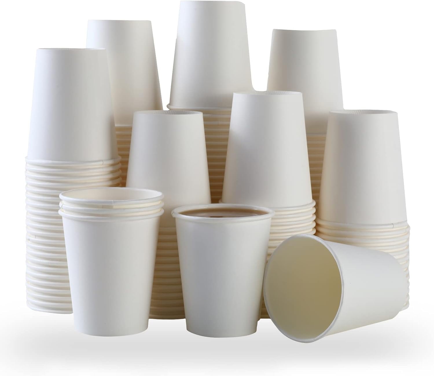 White 8 Oz Disposable Paper Coffee Cups, 300 Pack