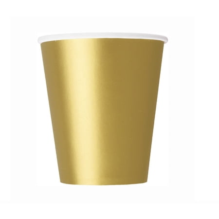 Paper Cups, 9 oz, Gold, 8ct