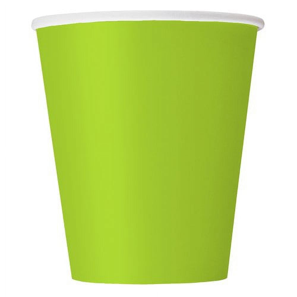 Paper Cups, 9 oz, Neon Green, 8ct