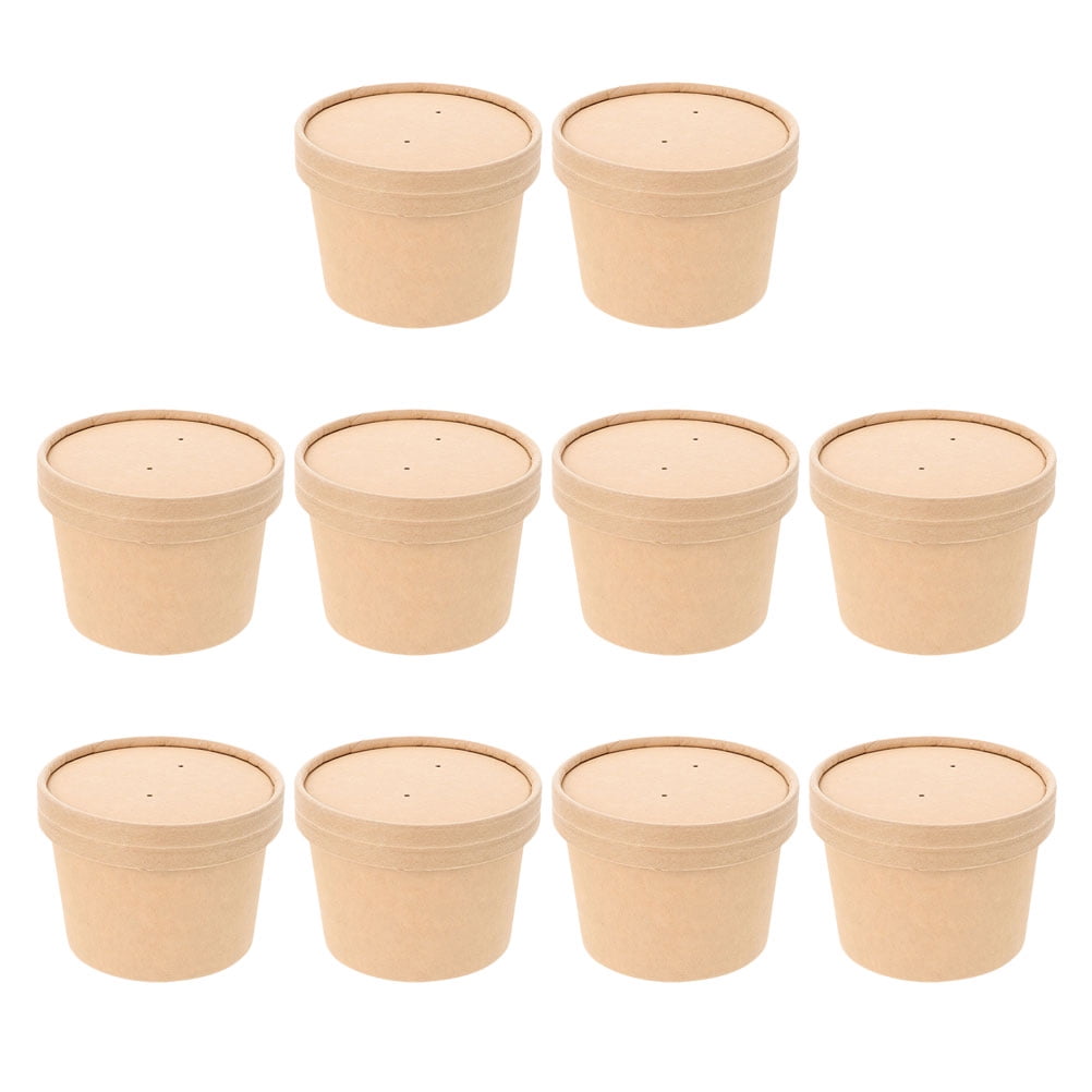 Organic Kraft Paper Cups Organic Salad Bowl Tableware Soup Bowls Perfect  For Ice Cream Soup Lunch Travel - 25 Pack 16 Oz