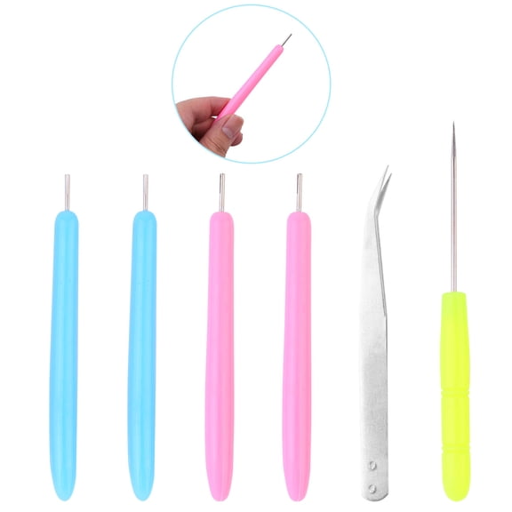 ETEREAUTY 6-Piece Paper Quilling Tool Set with Plastic Handles and Stainless Steel Tips for Crafting Projects
