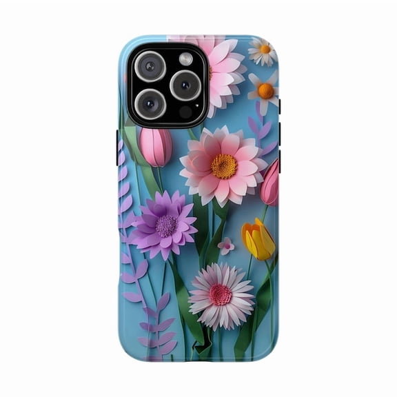 Paper Cut Floral Petals Pretty Flower Art Pattern Phone Case for iPhone 11 12 13 14 15 16 17 Pro Max Pixel