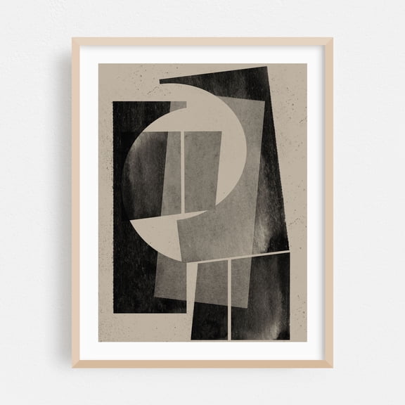 Paper Cut No.1 - Collage Oak Framed Wall Art Print 30 x 40 inches