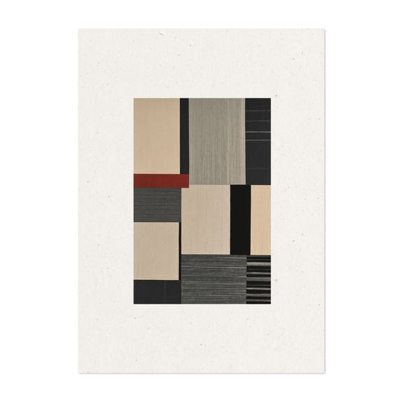 Paper Cut No.3 - Collage Geometric Abstract Minimalist Modern Art Mid-Century Modern Bauhaus Black and White Unframed Wall Art Print 4 x 6 inches