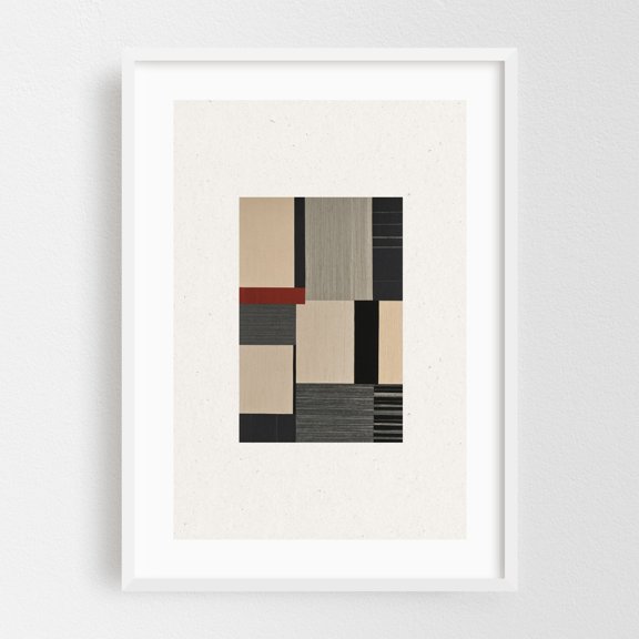 Paper Cut No.3 - Collage White Framed Wall Art Print 24 x 36 inches
