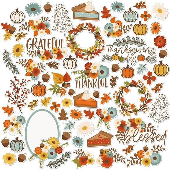 Paper Cuts - Give Thanks - Thanksgiving - Over 60 Cardstock Scrapbook Cuts - by
