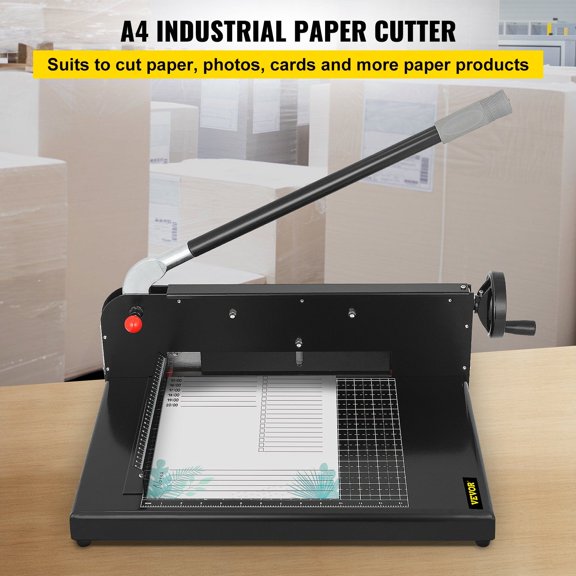 Paper Cutter 12"A4 Commercial Heavy Duty Paper Cutter 300 Sheets 45HRC Hardness Stack Cutter Metal Base Desktop Stack Cutter for Home Office (A4)