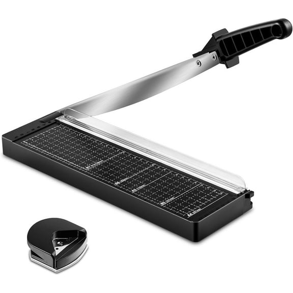 Paper Cutter 12 Inch, 8 Sheet Capacity, Heavy Duty for Cardstock, Guillotine Trimmer Crafting, Classroom and Office