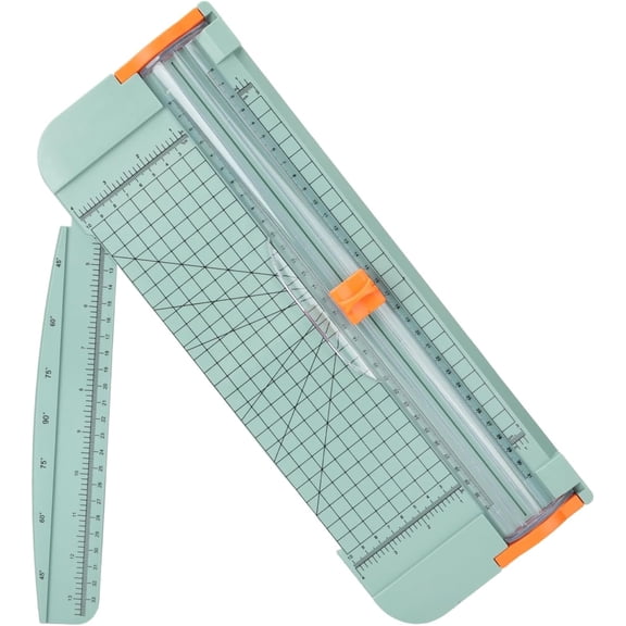 Paper Cutter 12 Inch Paper Trimmer Slider Crafting Scrapbooking Supplies for A4 Vinyl Photo Cardstock with Security Blade and Foldable Ruler