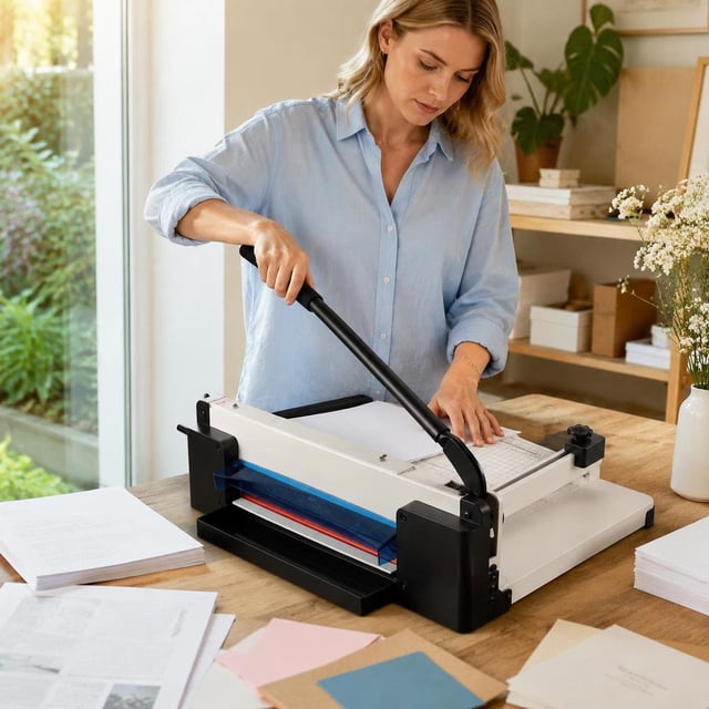 Paper Cutter, 12-inch Guillotine Paper Trimmer, Heavy Duty, Solid Steel ...