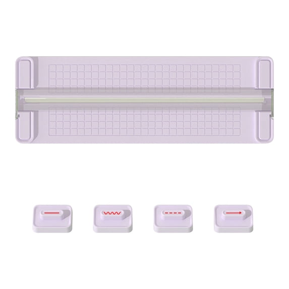 Paper Cutter, 4 In 1 Bidirectional Paper Cutter Portable Paper Photo Trimme Paper Cutter For Craft With Straight Dotted Wavy Line Crease Head Multi Function Scrapbooking Tool, Scrapbook Supplies