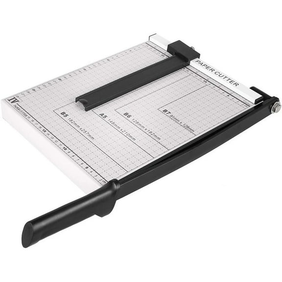 Paper Cutter Guillotine Style 12" Cut Length x 10" Metal Base Trimmer