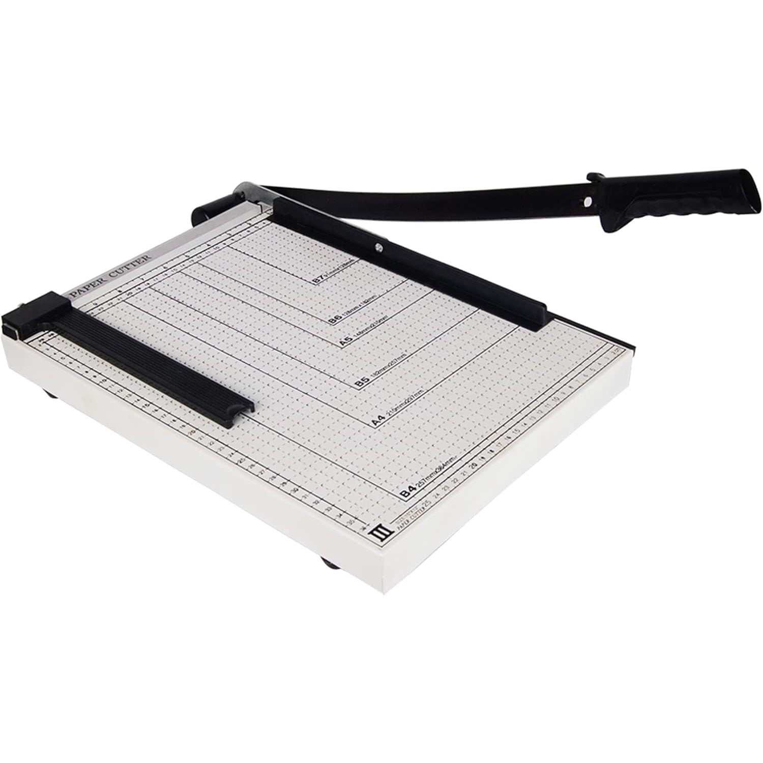 Paper cutter guillotine style 15 cut length x 12 inch metal base