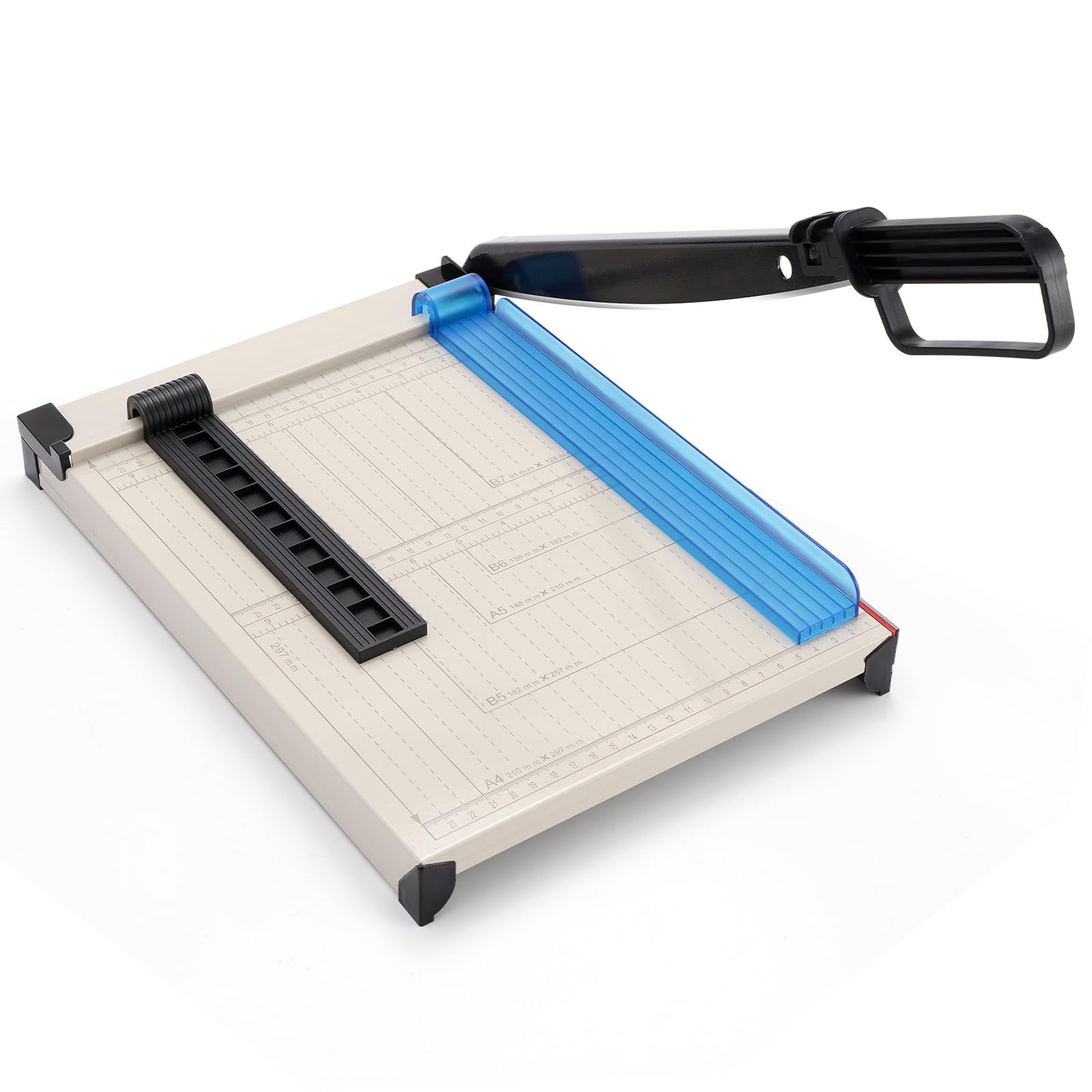 Paper Cutter, Paper Slicer with Safety Guard and Blade Lock, Paper Cutters and Trimmers for Cardstock Cardboard ,12" Cut Length Guillotine Paper Cutter with 16 Sheet Capacity