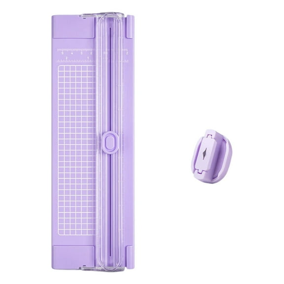 Paper Cutter Trimmer, A4 Straight Small Portable Paper Slide Paper Slicer with Safe-Guard for Craft Cardstock Label Card, Scrapbook Photo (Purple) 3.46x10.62"